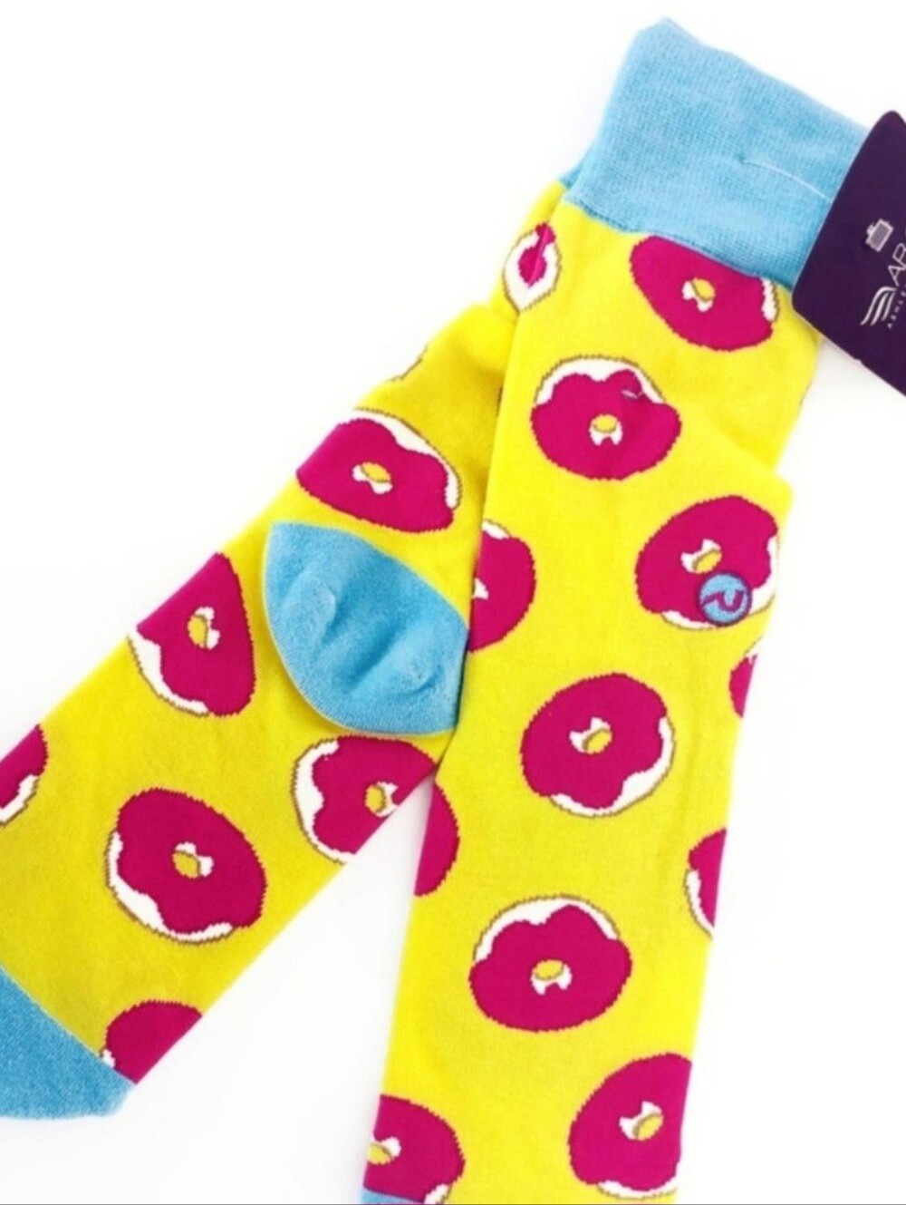 The Ashley Bridget Bright Yellow Donut Socks